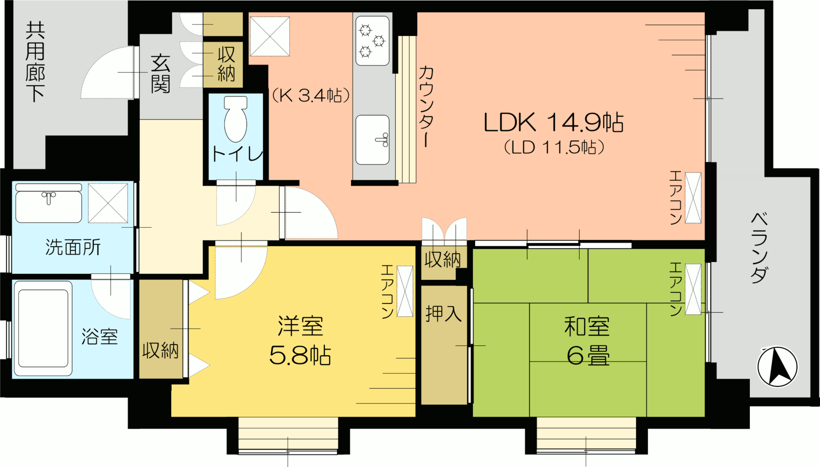 第3アークビル　Ａタイプ間取り